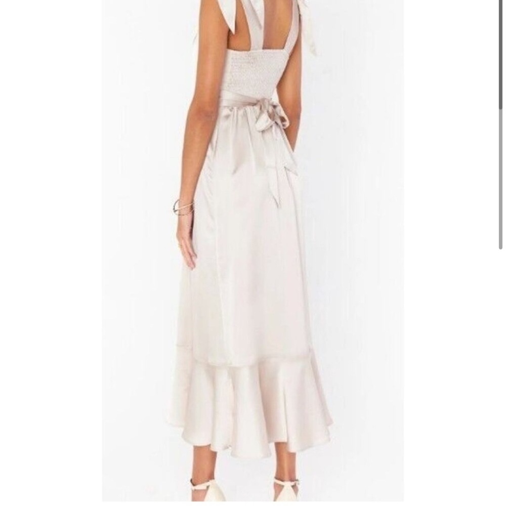 Mumu Claire Midi Dress M NWT | Show Me The Ring Luxe Satin Bridesmaid - Picture 4 of 6